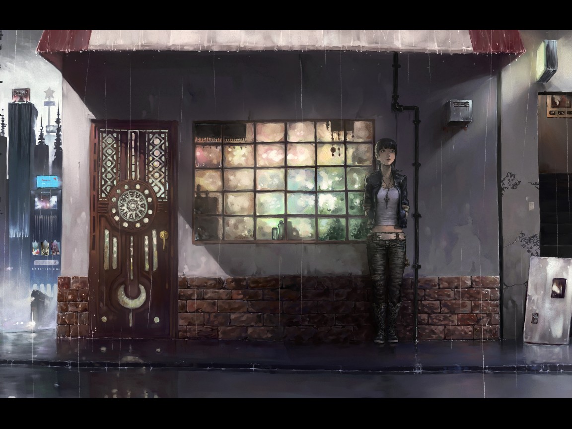 Ожидание под дождем обои