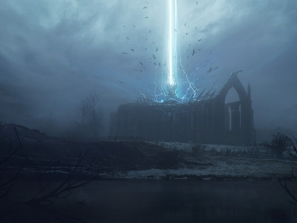 Заброшенный собор обои