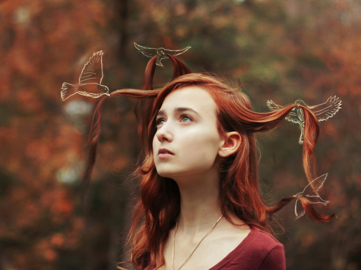 Летящие пряди обои