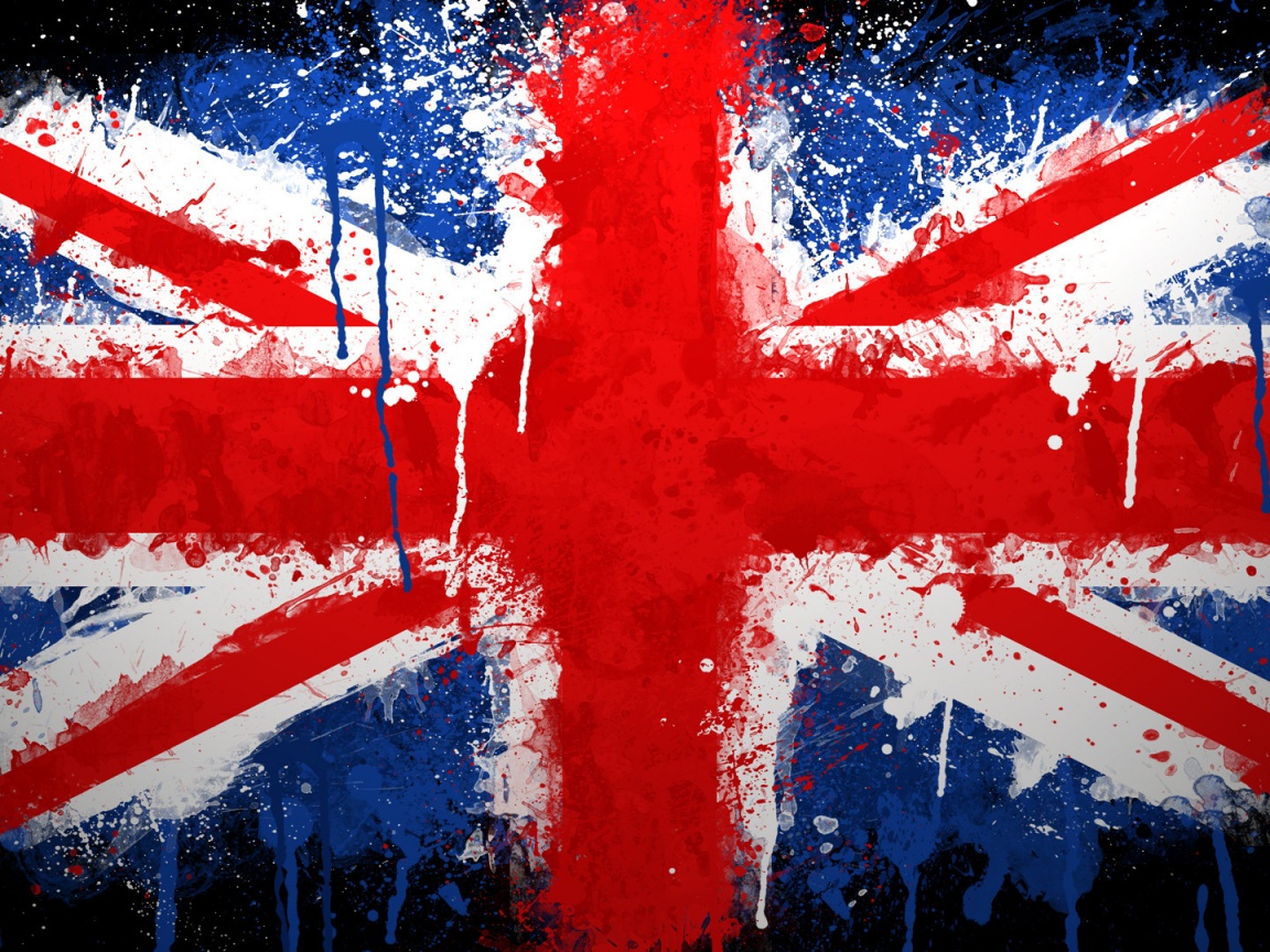 Британский флаг нарисованный краской обои