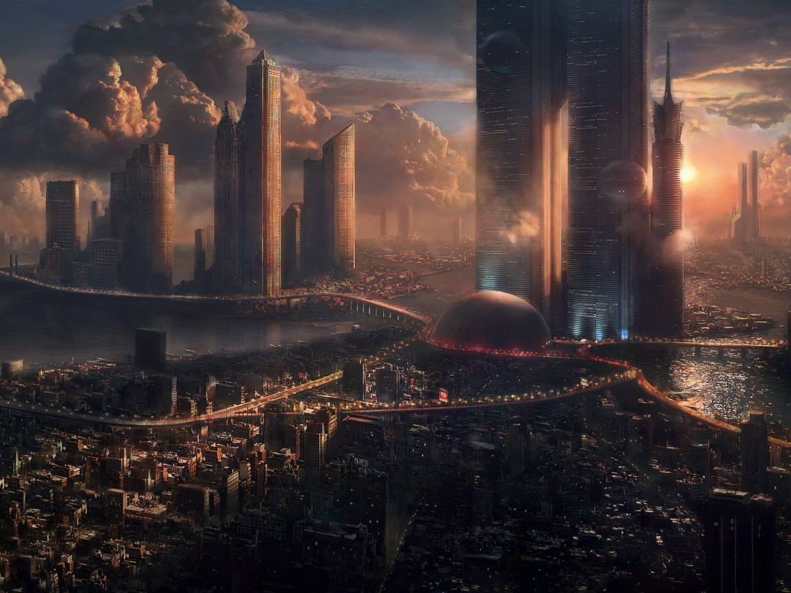 Город будущего обои