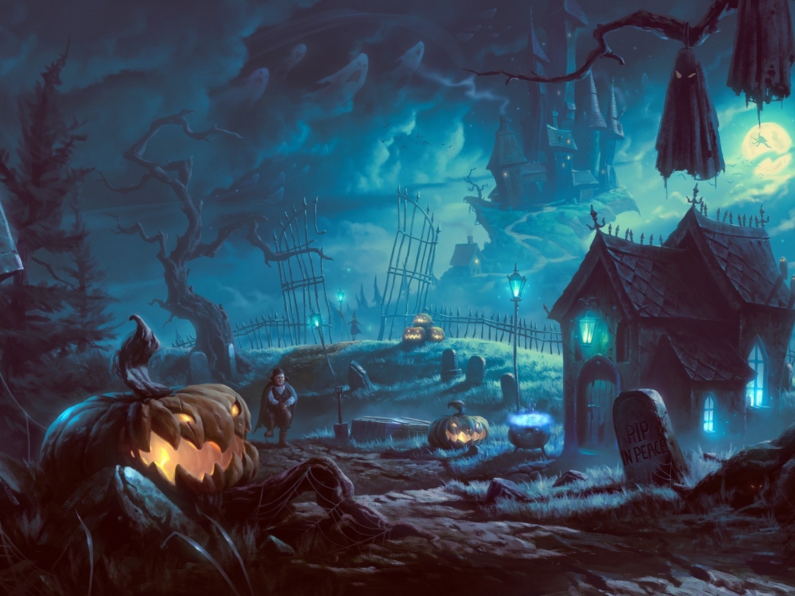 Кладбище на Хэллоувин обои