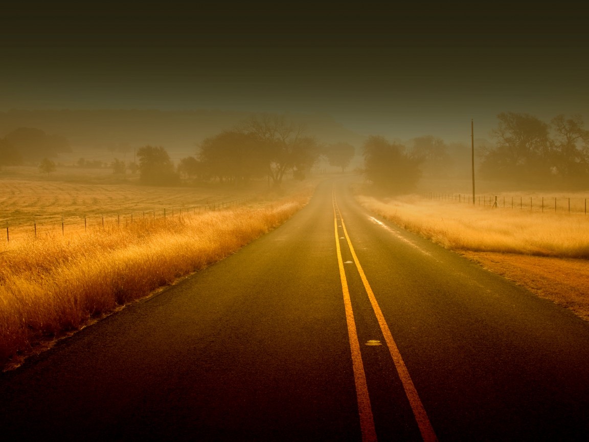 Туманная дорога обои