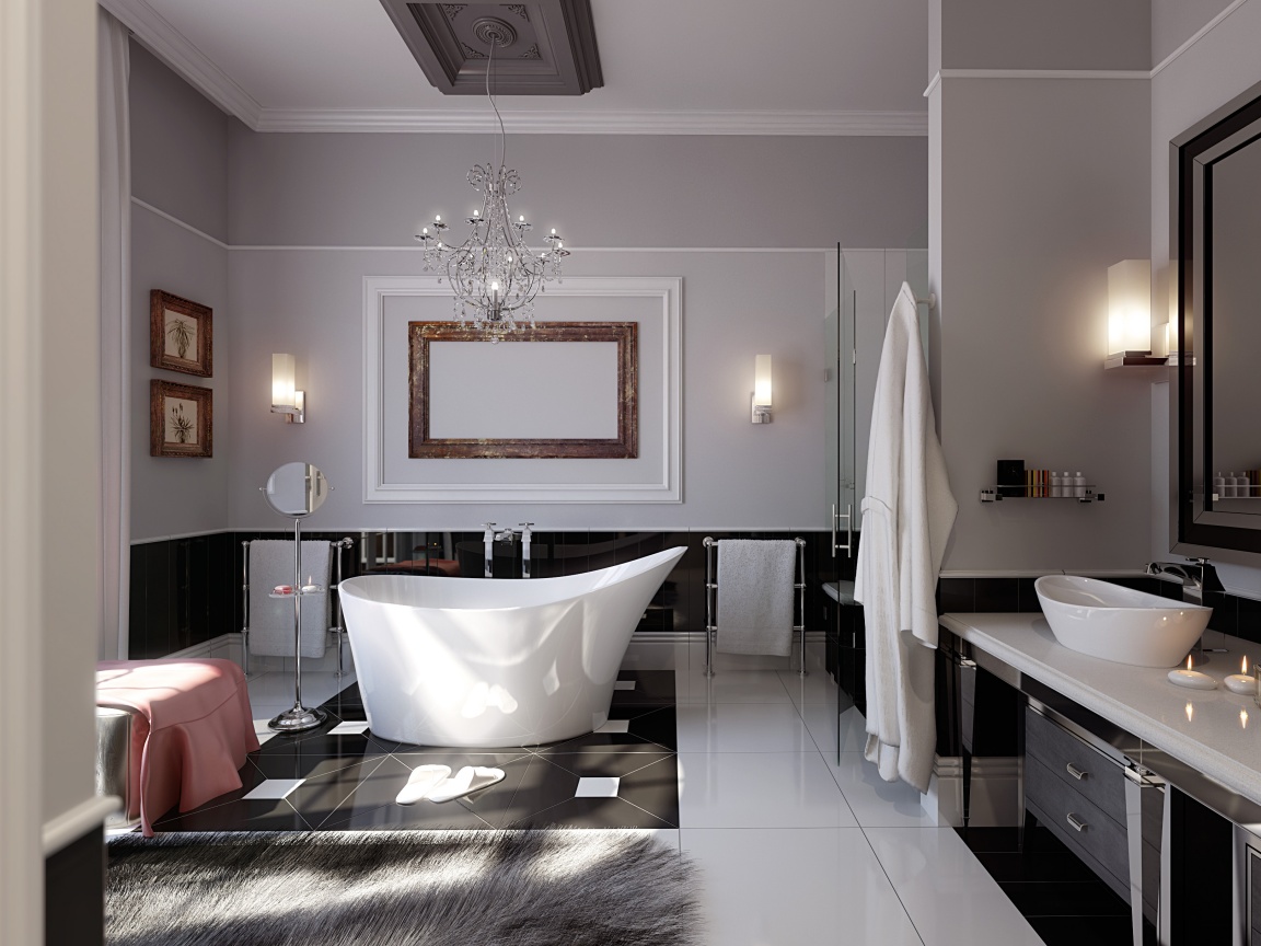 Современная ванна обои