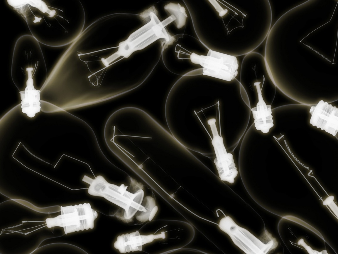 Лампочки под рентгеном обои