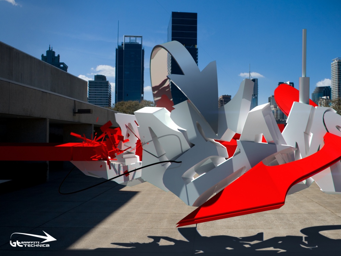 Трехмерное граффити обои