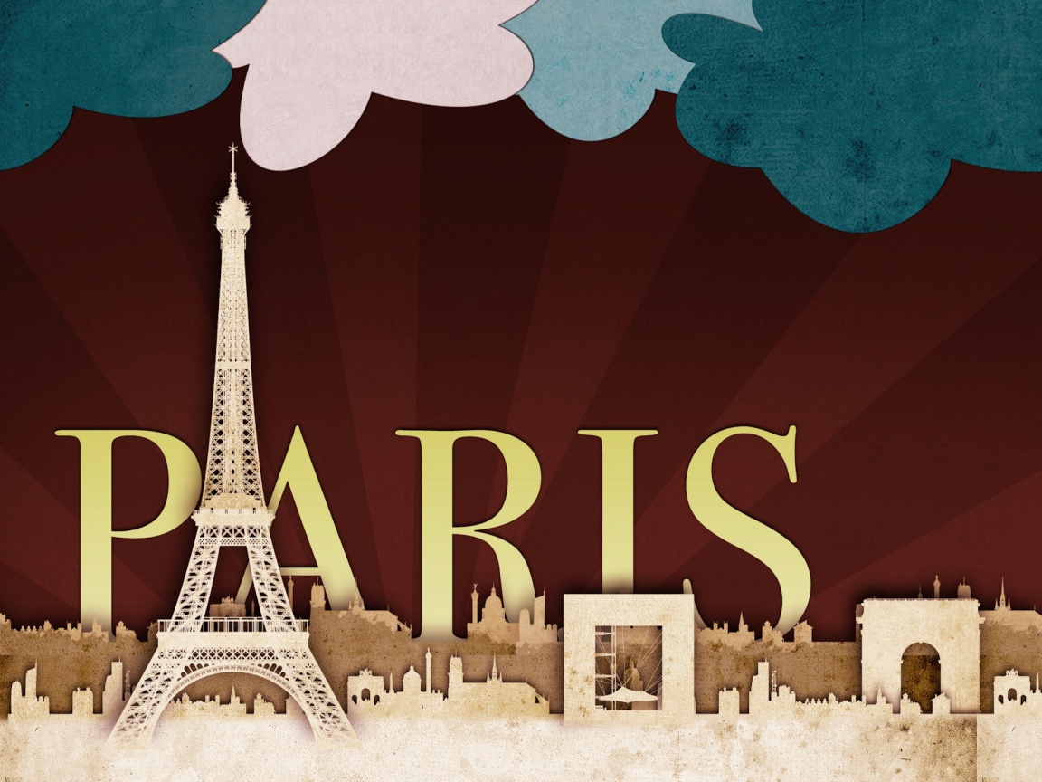 Париж в стиле декупажа обои