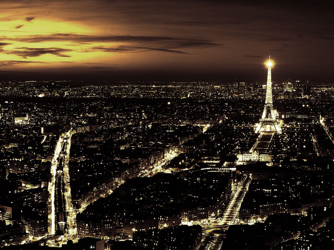 Ночной париж обои