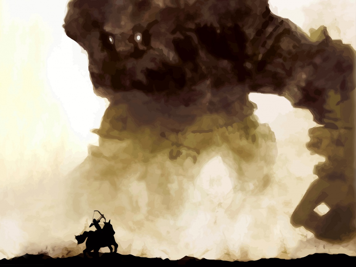 Всадник и огромный голем обои