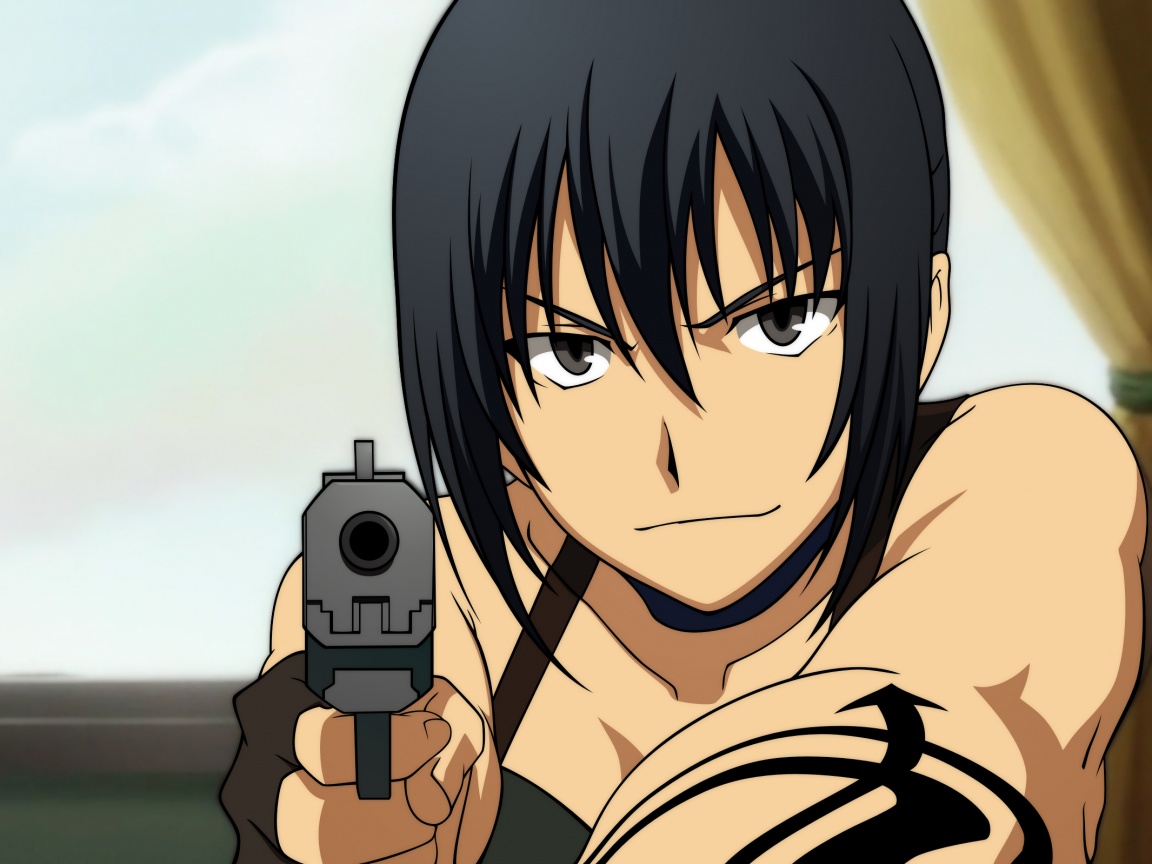 Девушка с пистолетом обои