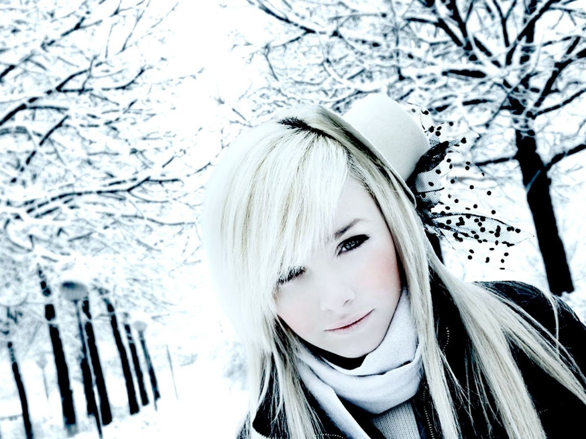 Девушка в белом обои