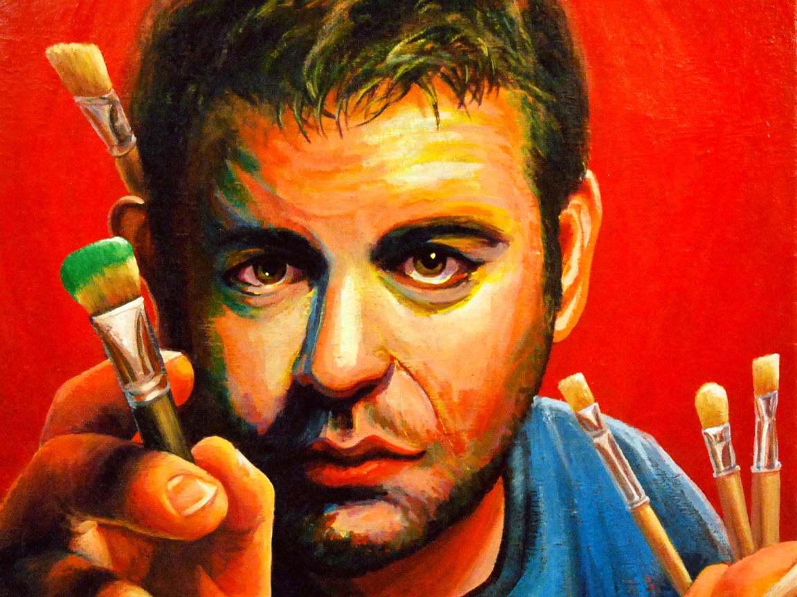 Нарисованный художник обои