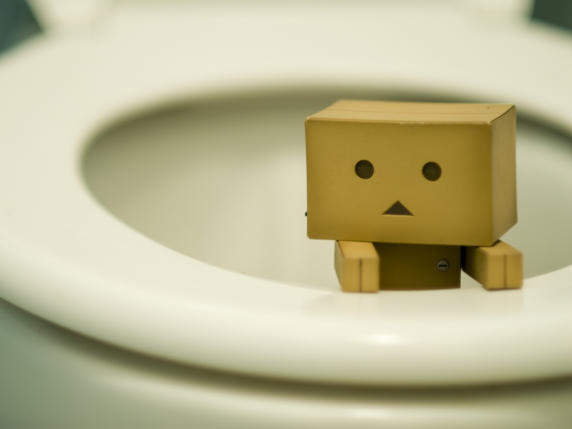 Danbo в унитазе обои