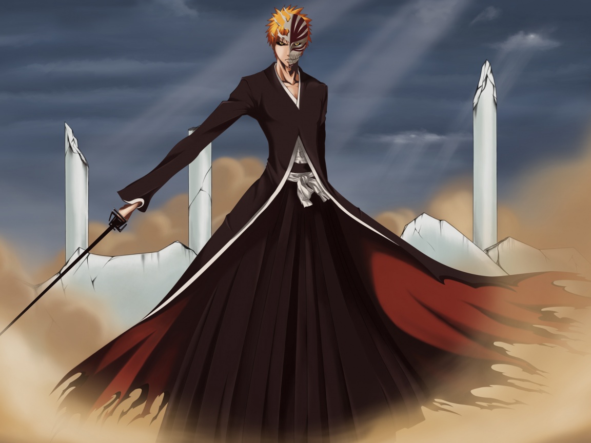 Хичиго в руинах обои