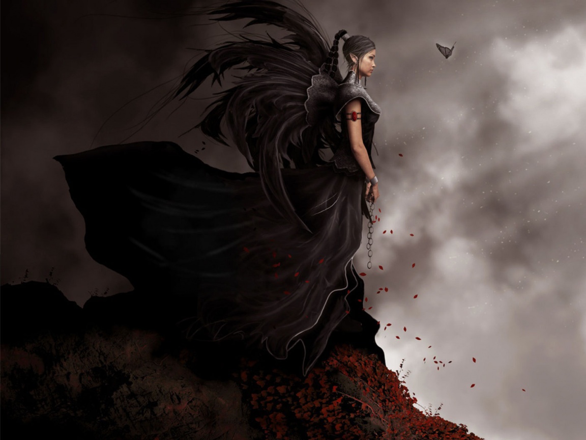 Девушка в тумане обои