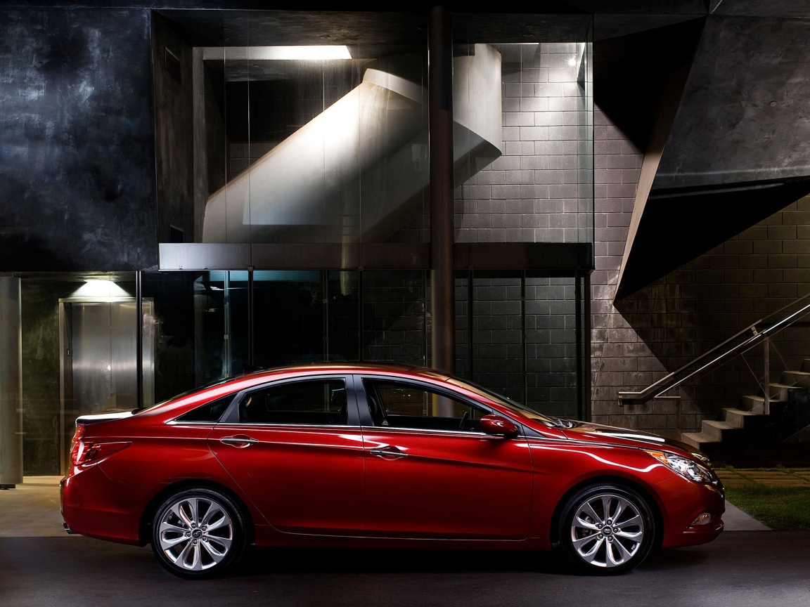 Красный хёндай солярис обои