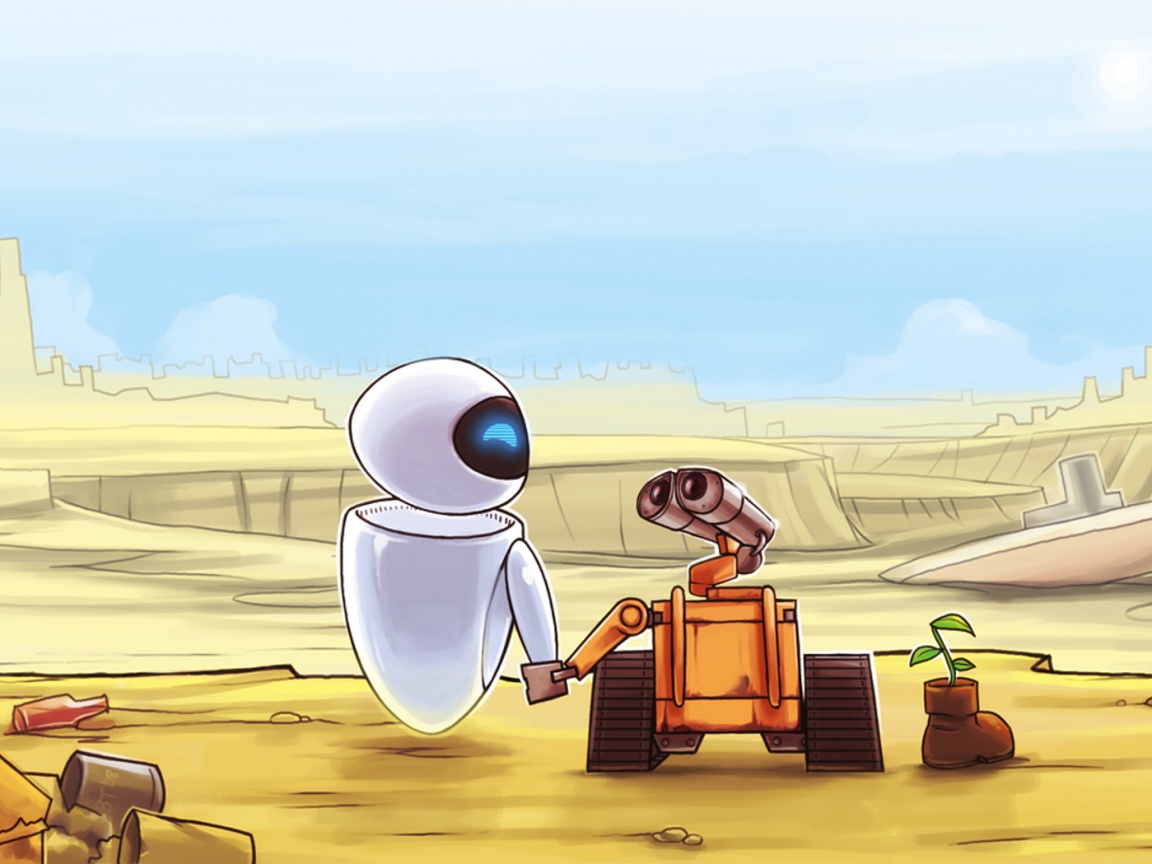 WALL-E и Ева обои