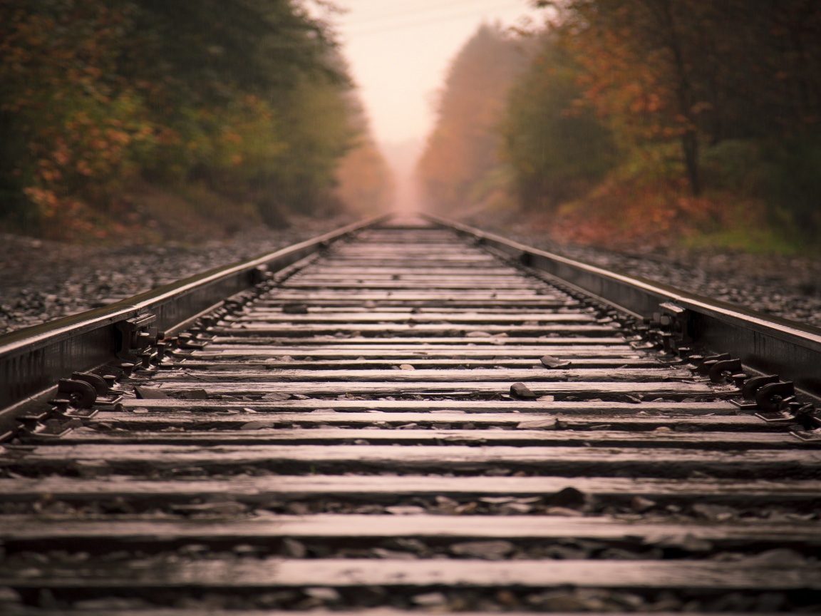 Железная дорога после дождя обои
