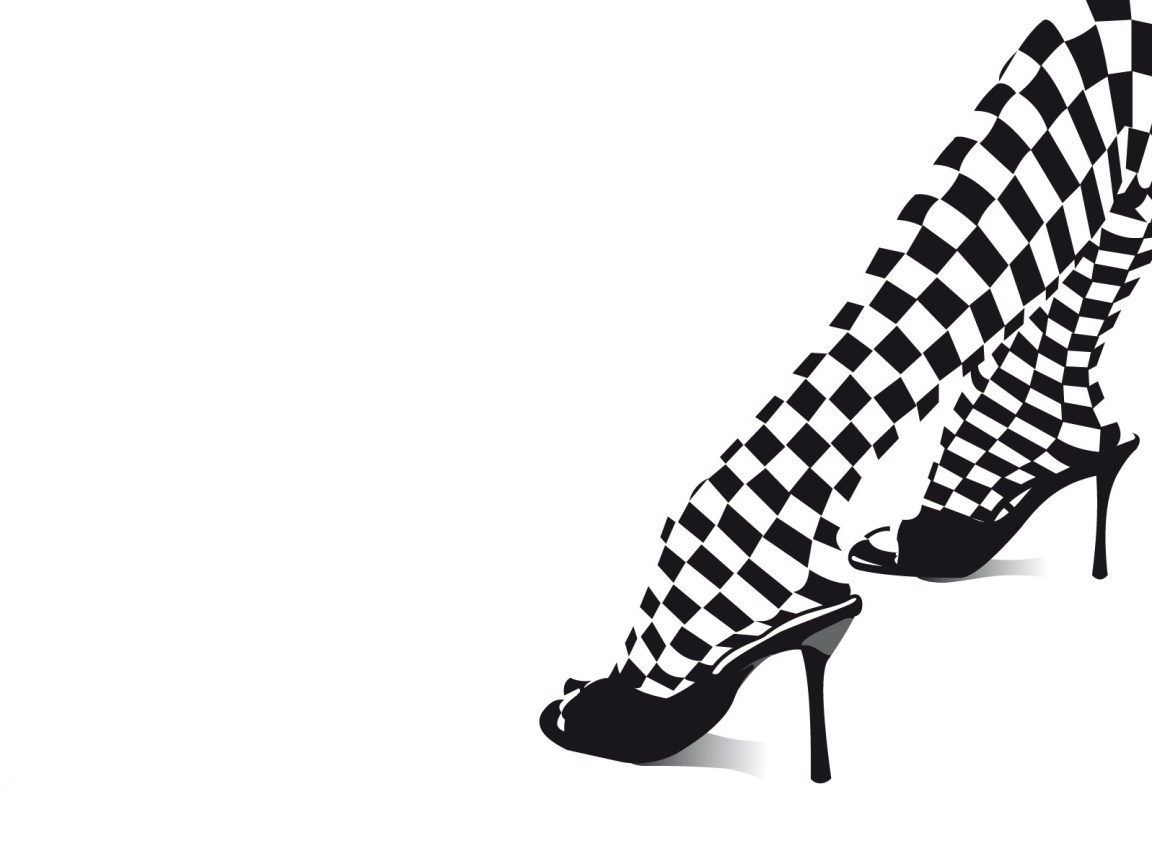 Ножки в шахматных колготах обои