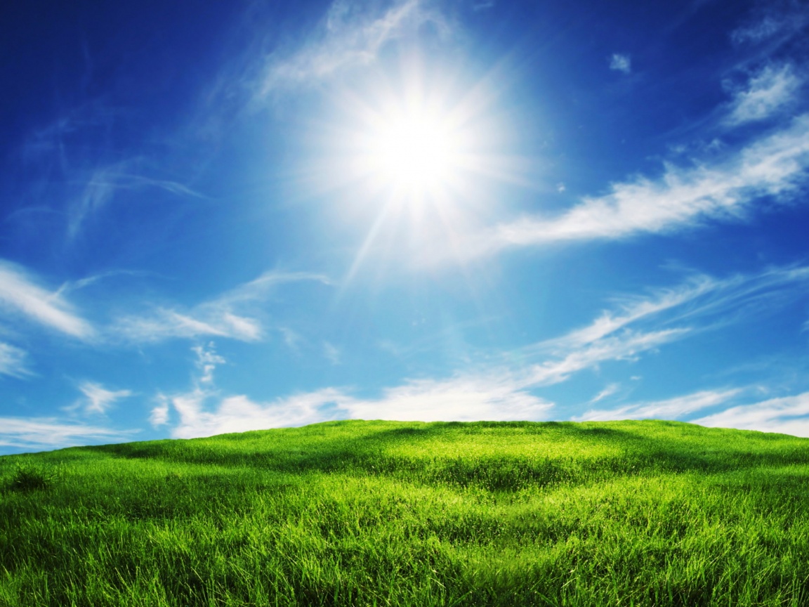 Солнце над холмом обои