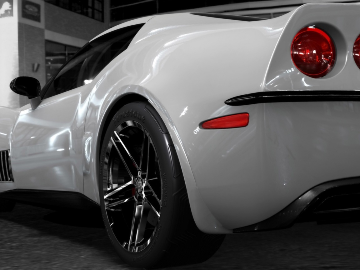 Белый Корвет обои