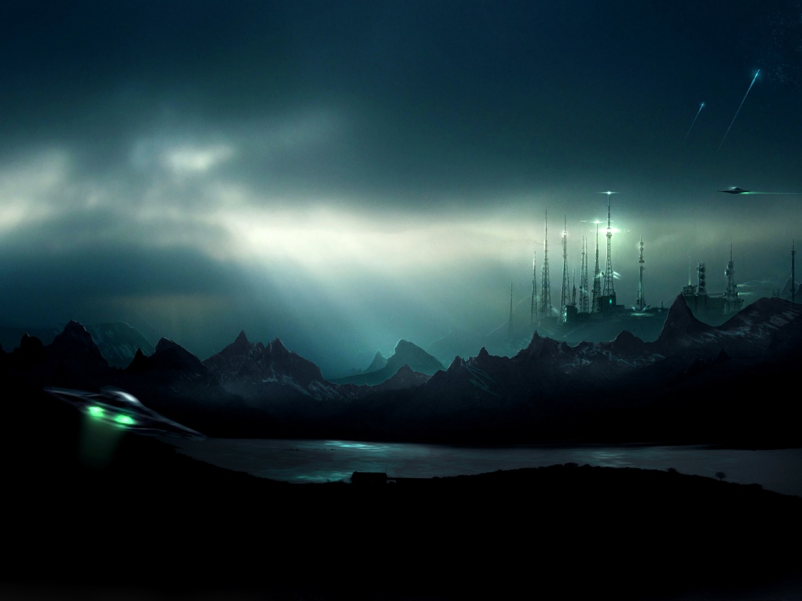 Долина в стиле SciFi обои