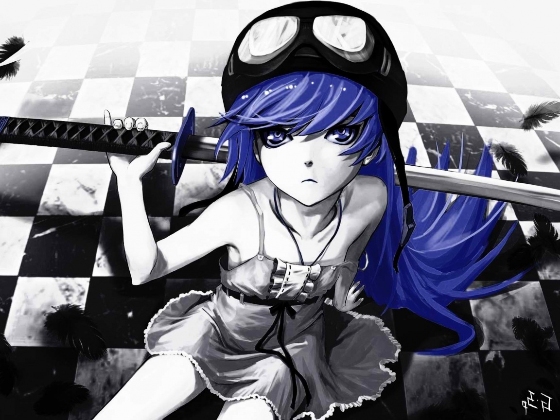 Девушка с катаной обои