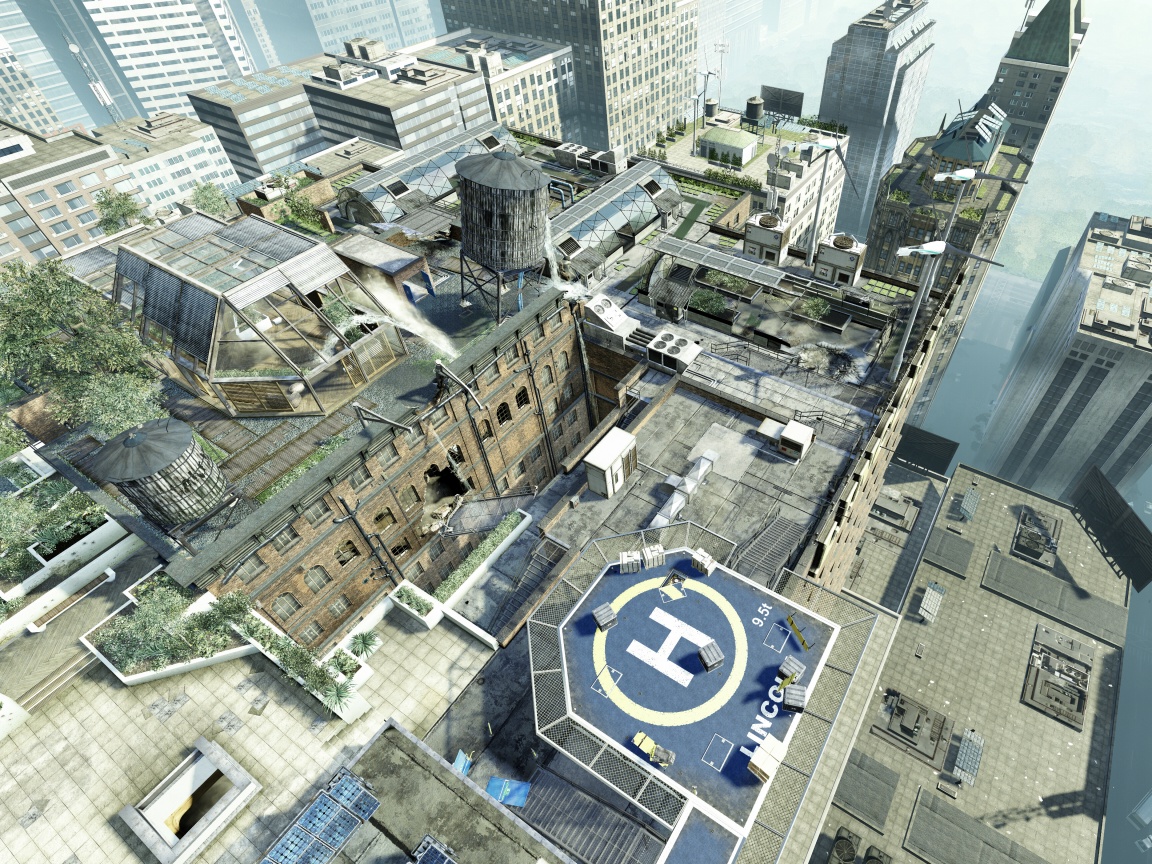 Вид сверху на карту уровня из Crysis 2 обои