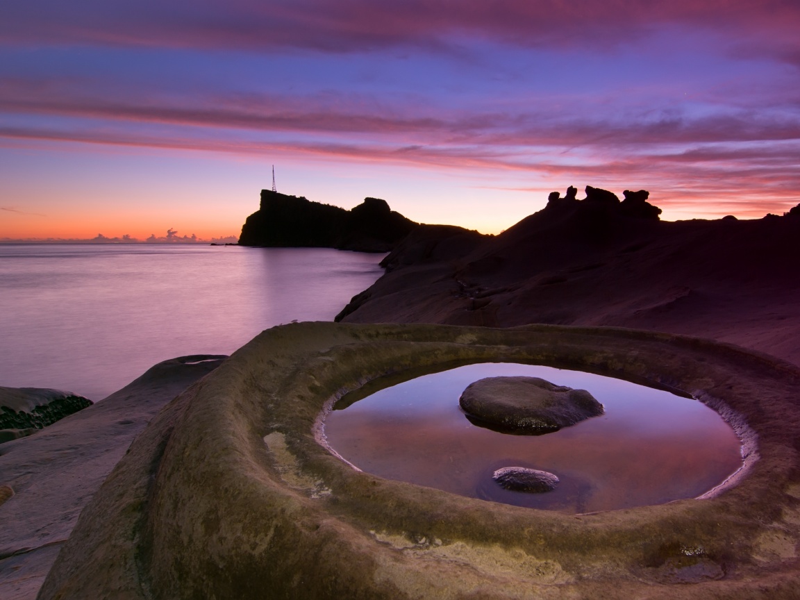 Закат на побережье обои