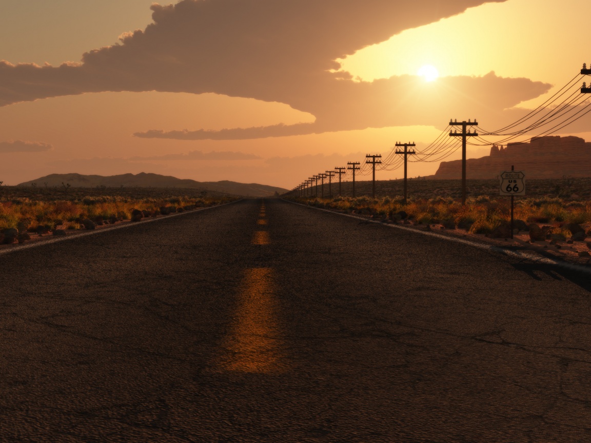 Дорога в пустыне обои