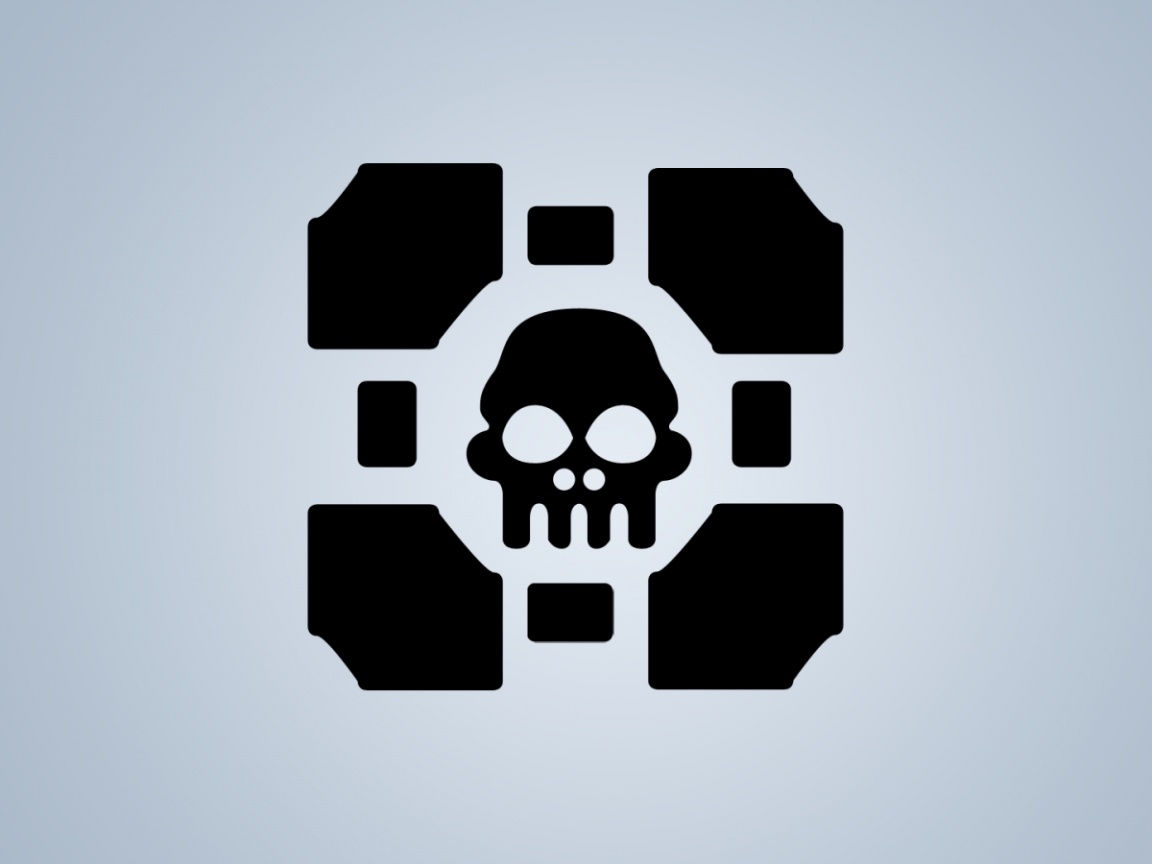 Куб с черепом обои