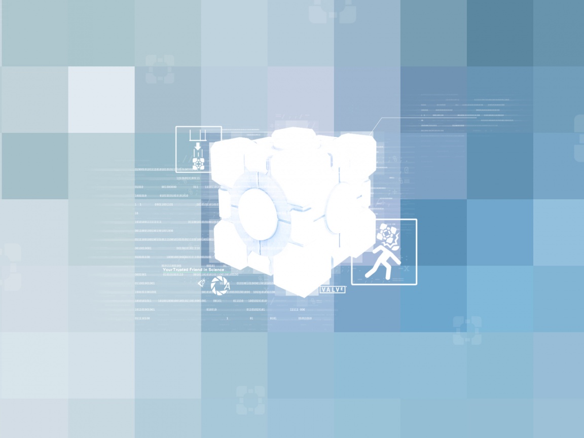 Высокотехнологичный куб из Портал обои