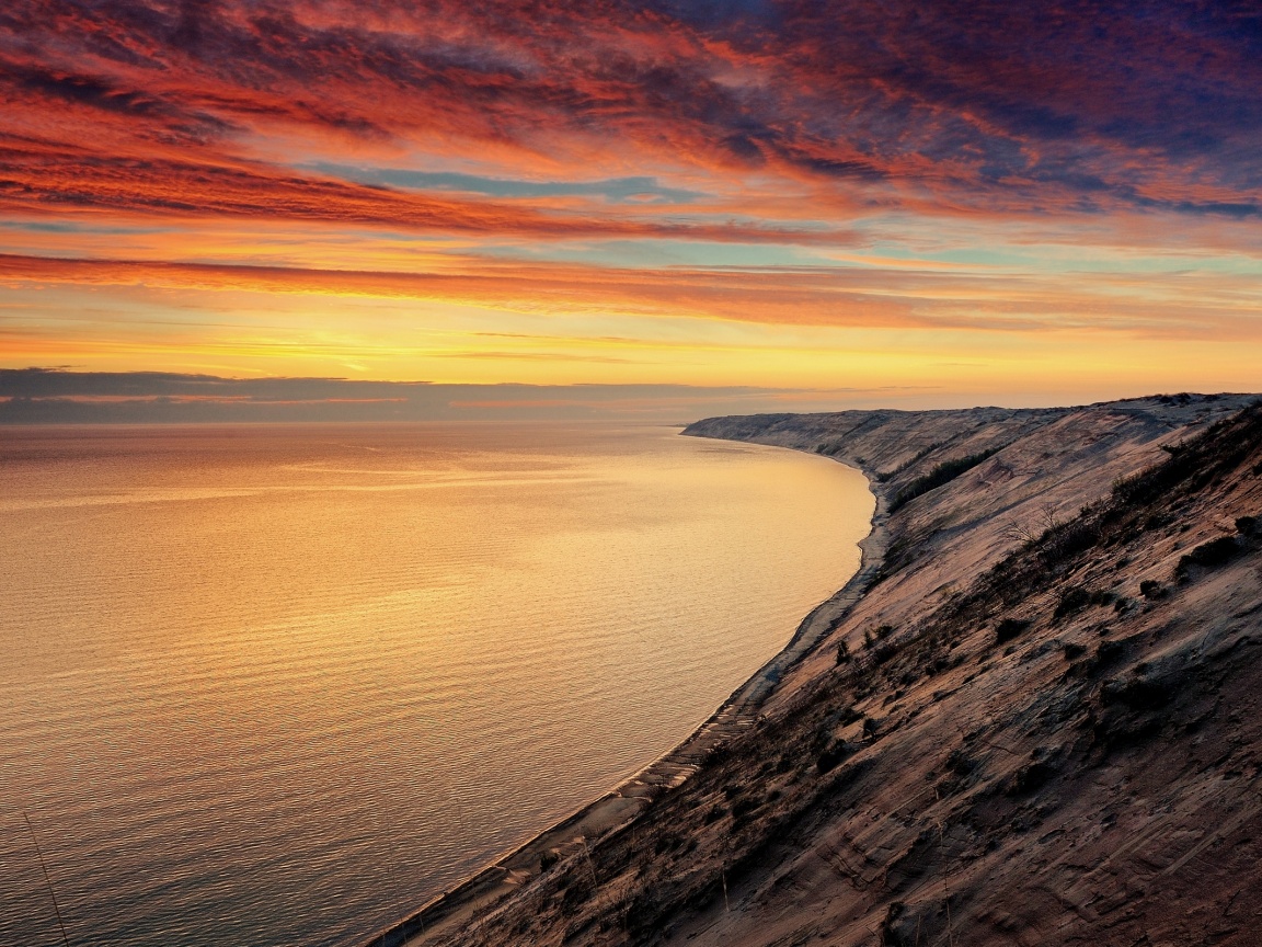 Море на закате обои