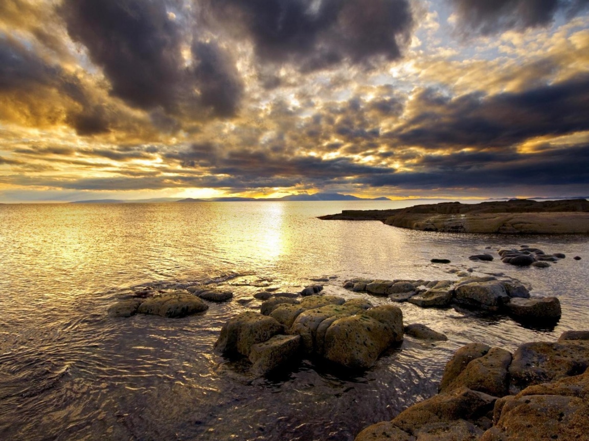 Красивый вид на вечернее море обои