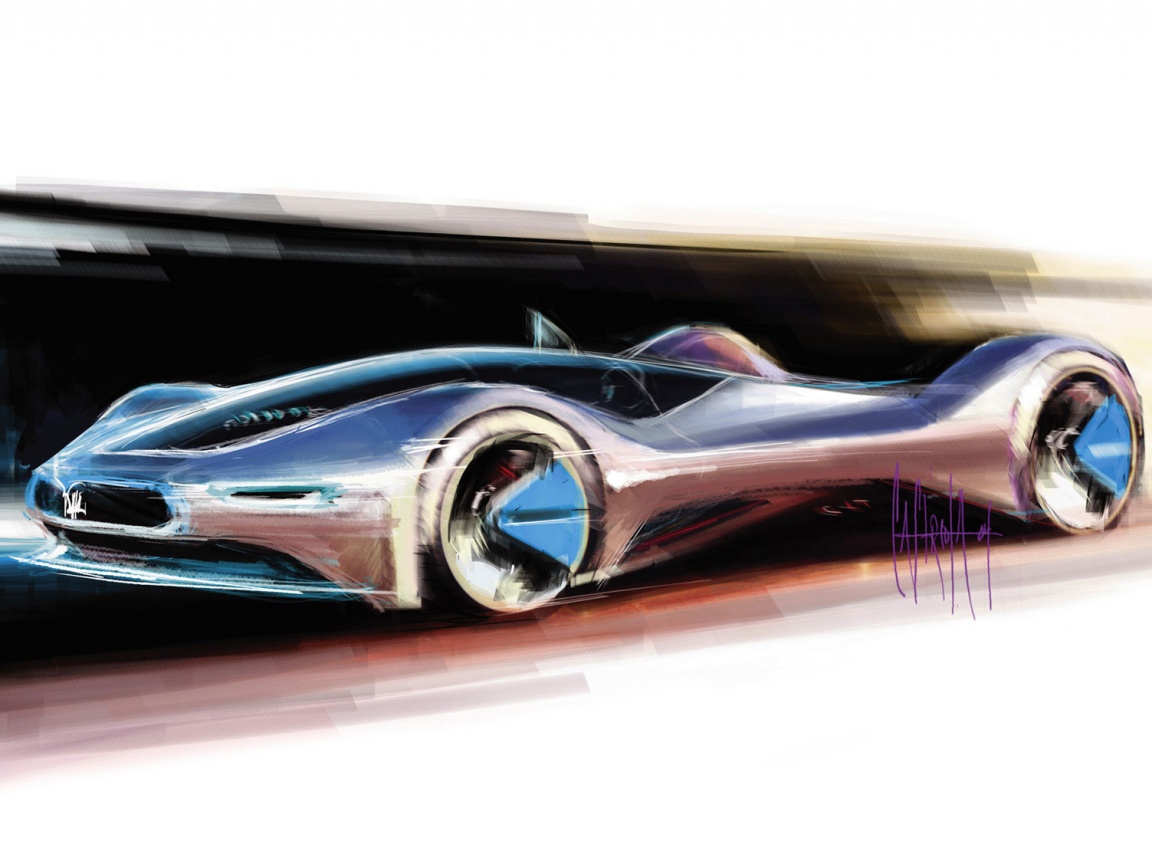 Эскиз Мазерати Birdcage обои