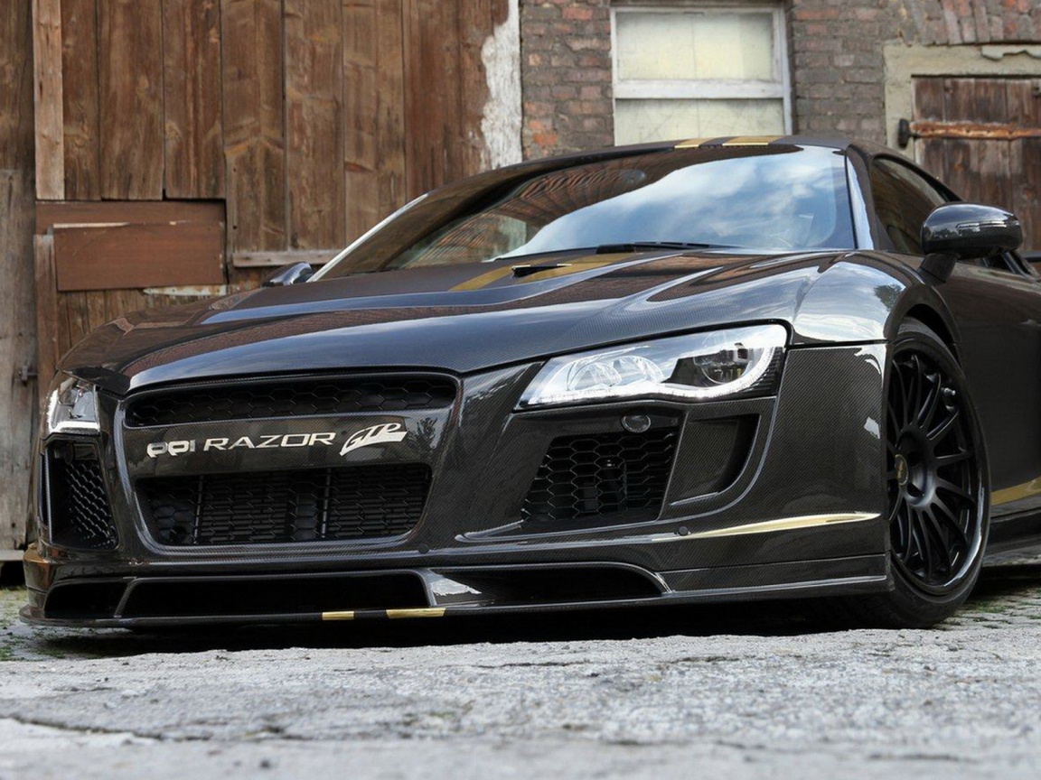 Черная Audi R8 обои