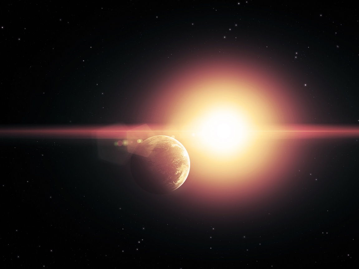 Планета на фоне звезды обои