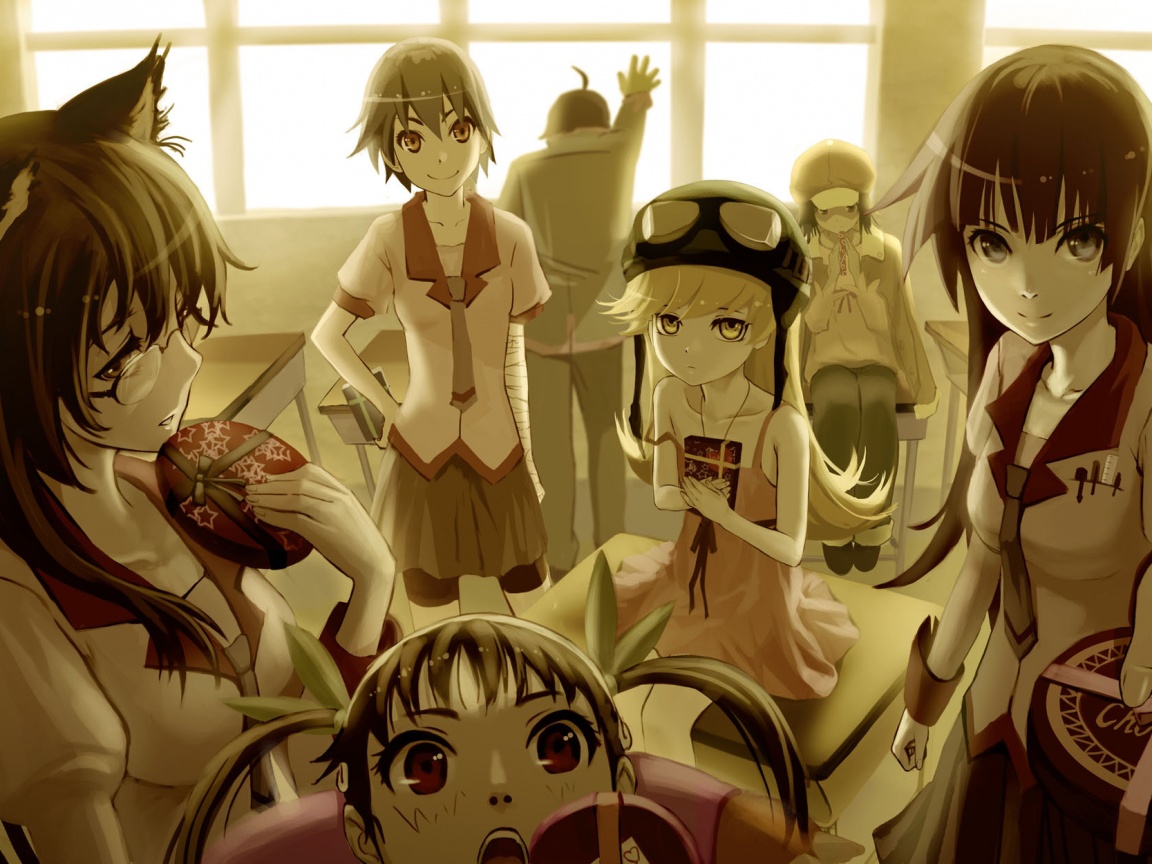 Девушки из Bakemonogatari обои