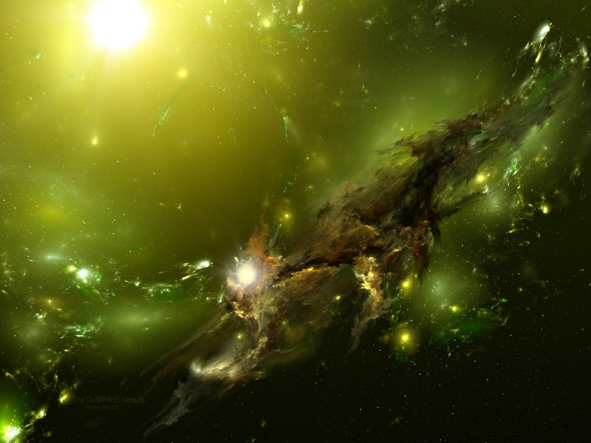 Зеленая туманность обои