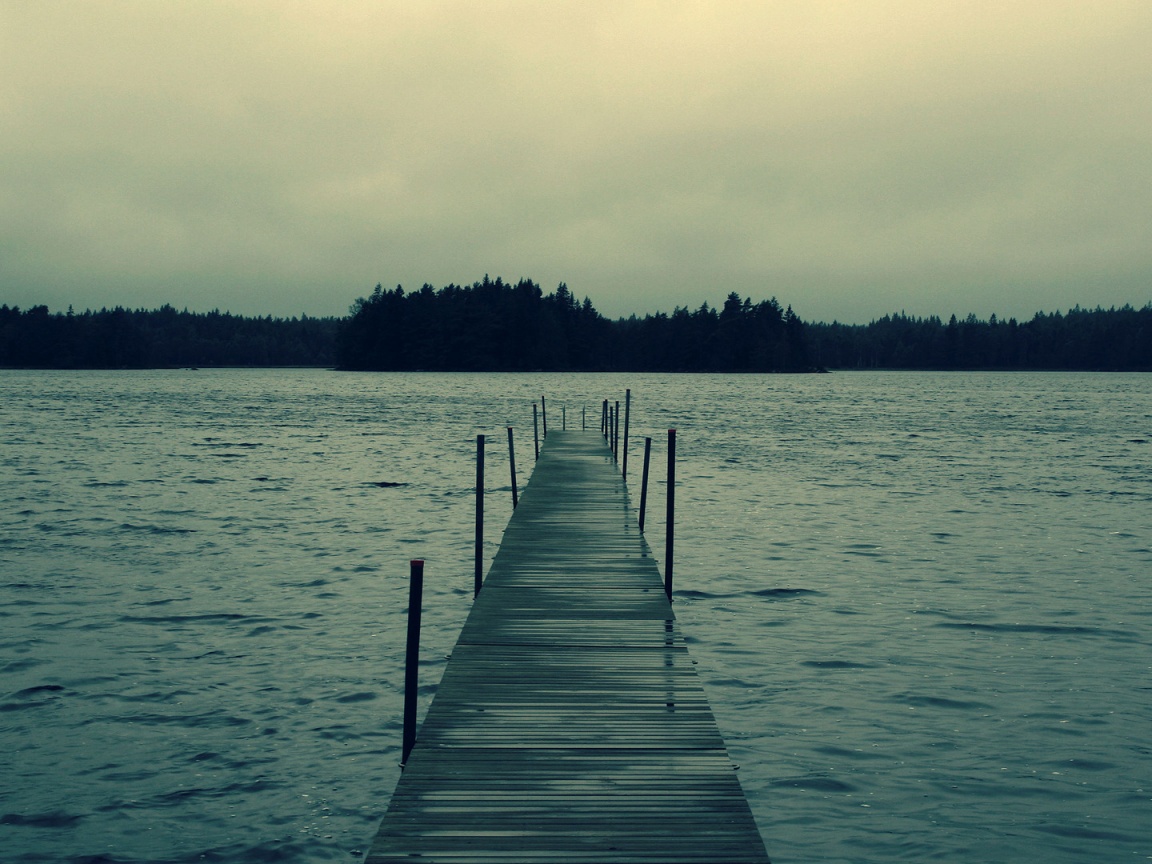Причал на озере обои