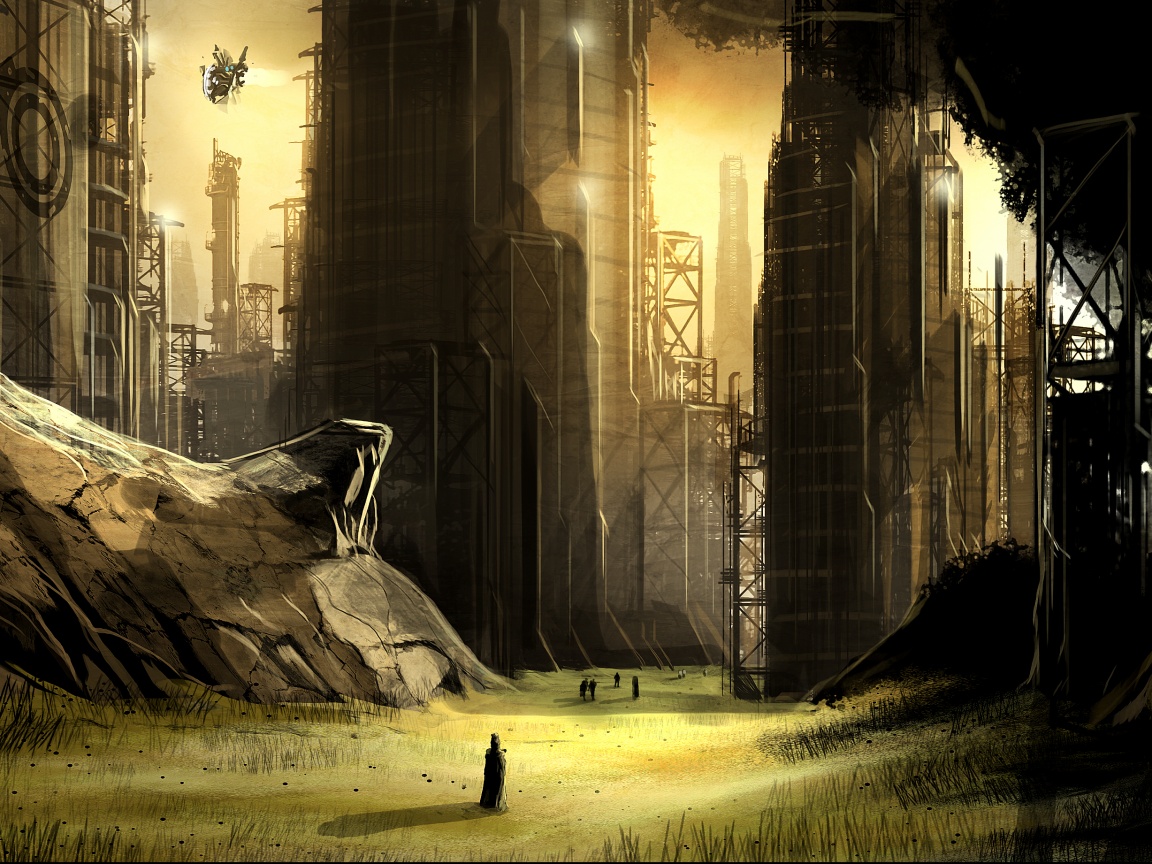 Технократический город обои