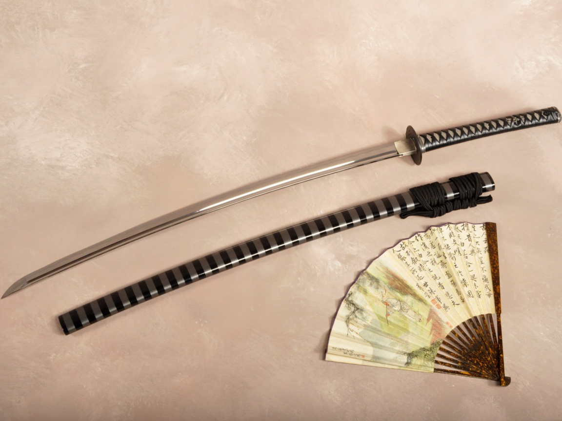 Катана и веер обои