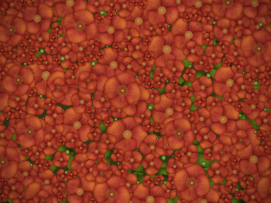 Рисунко с красными цветами обои