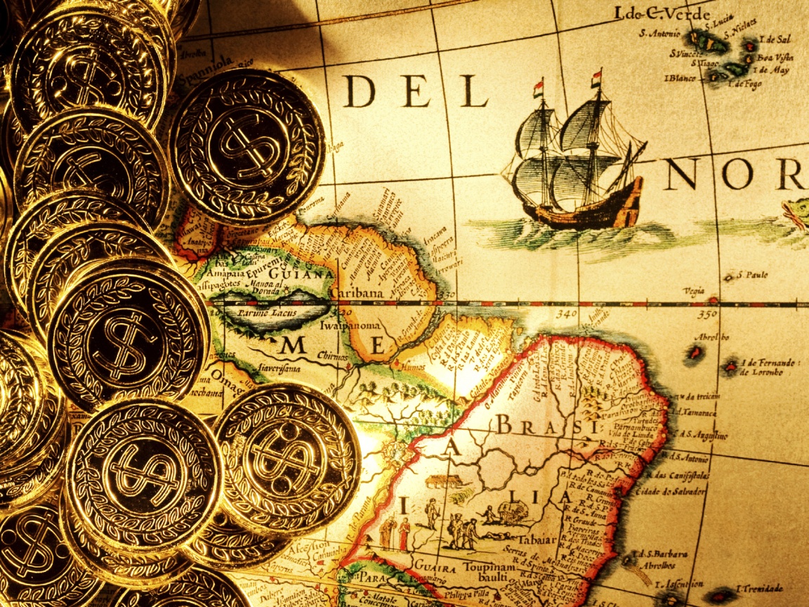 Деньги и карта сокровищ обои