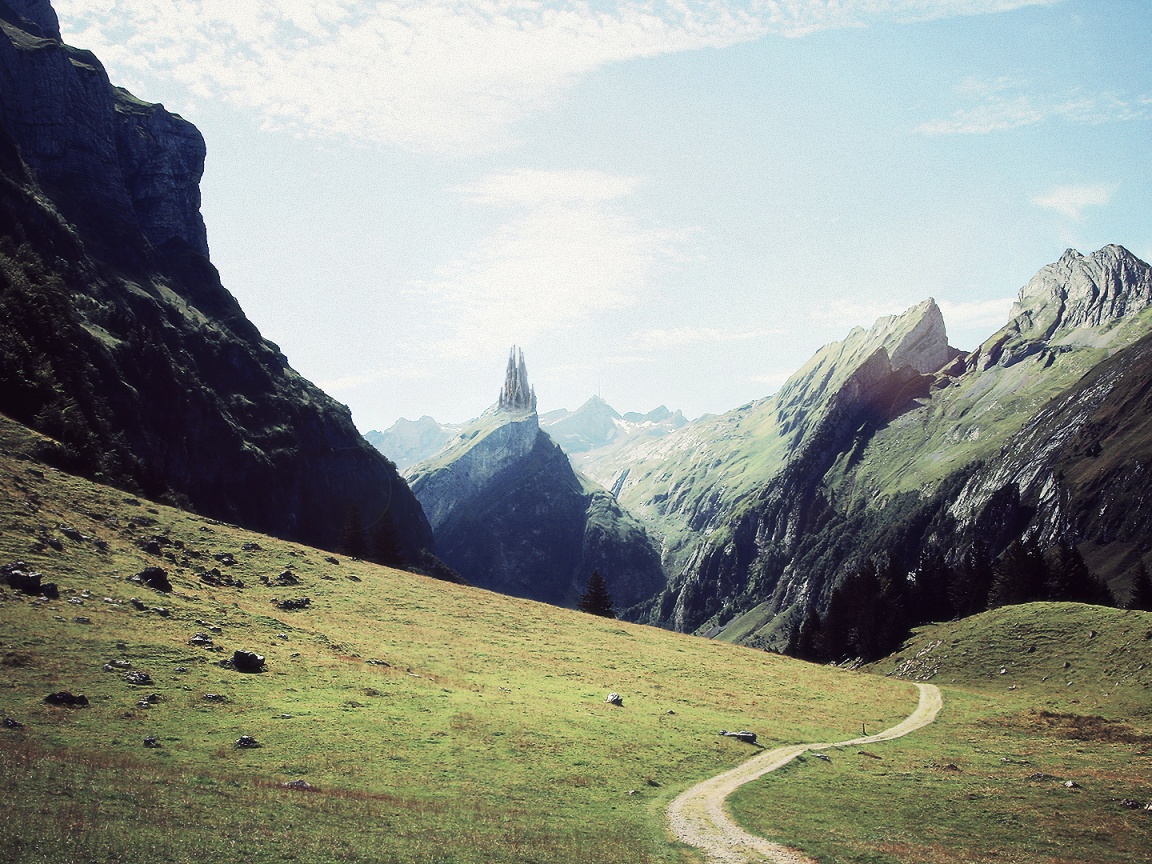 Храм в горах обои