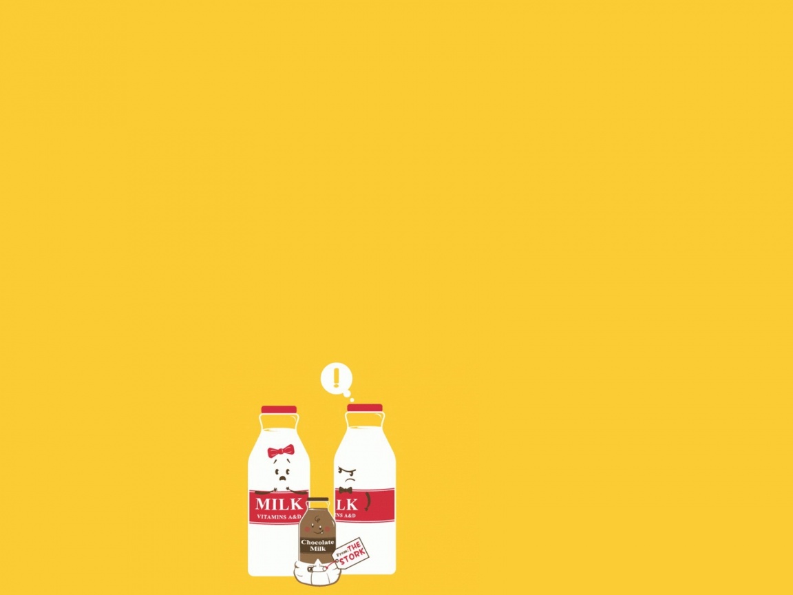 Бутылка молока сходила налево обои