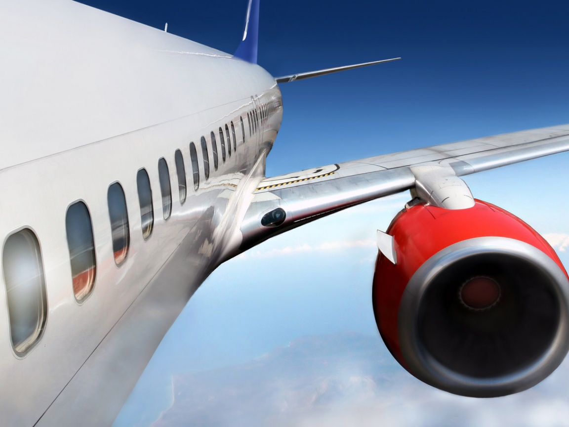 Вид на борт самолёта обои