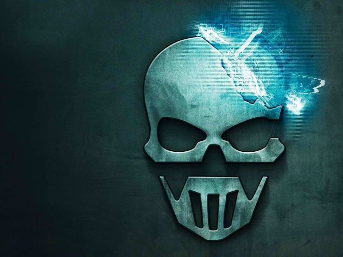 Контур стального черепа обои