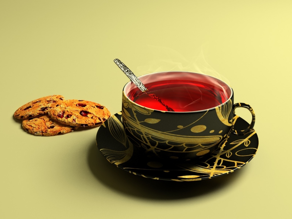 Чаек с печеньками обои