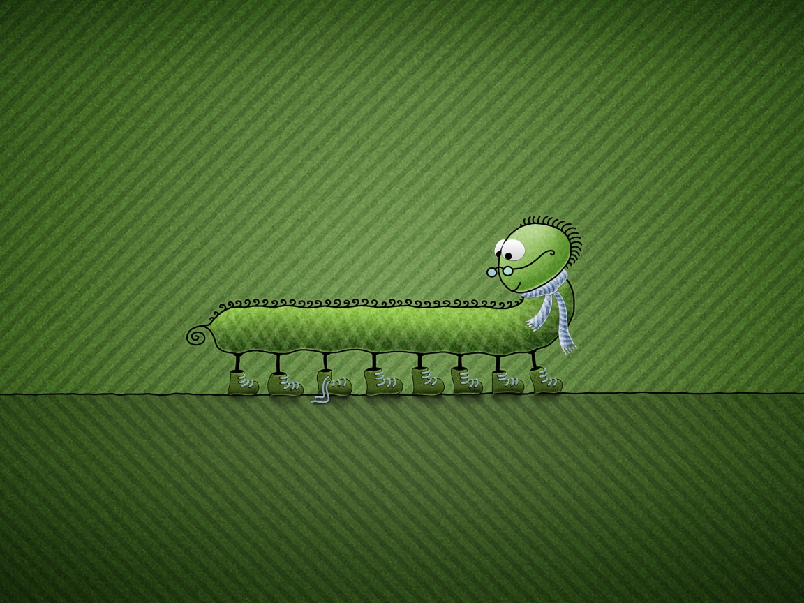 Гусеница в ботинках обои